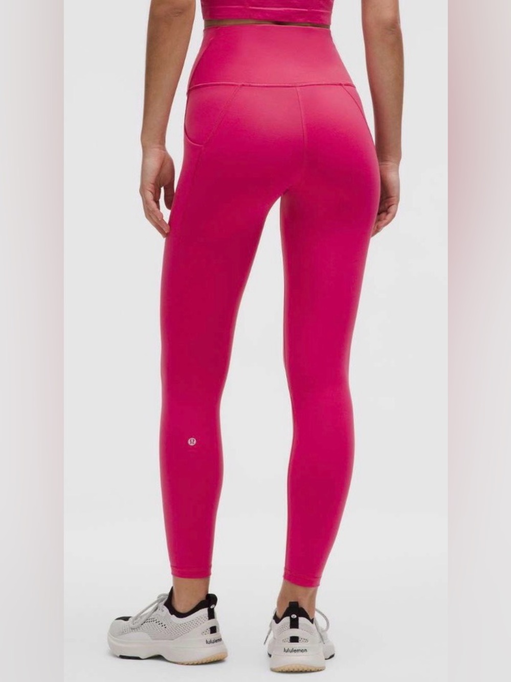 Lululemon Pink Wunder Train High Waist Leggings with Pockets 25" Size 10 💎EUC